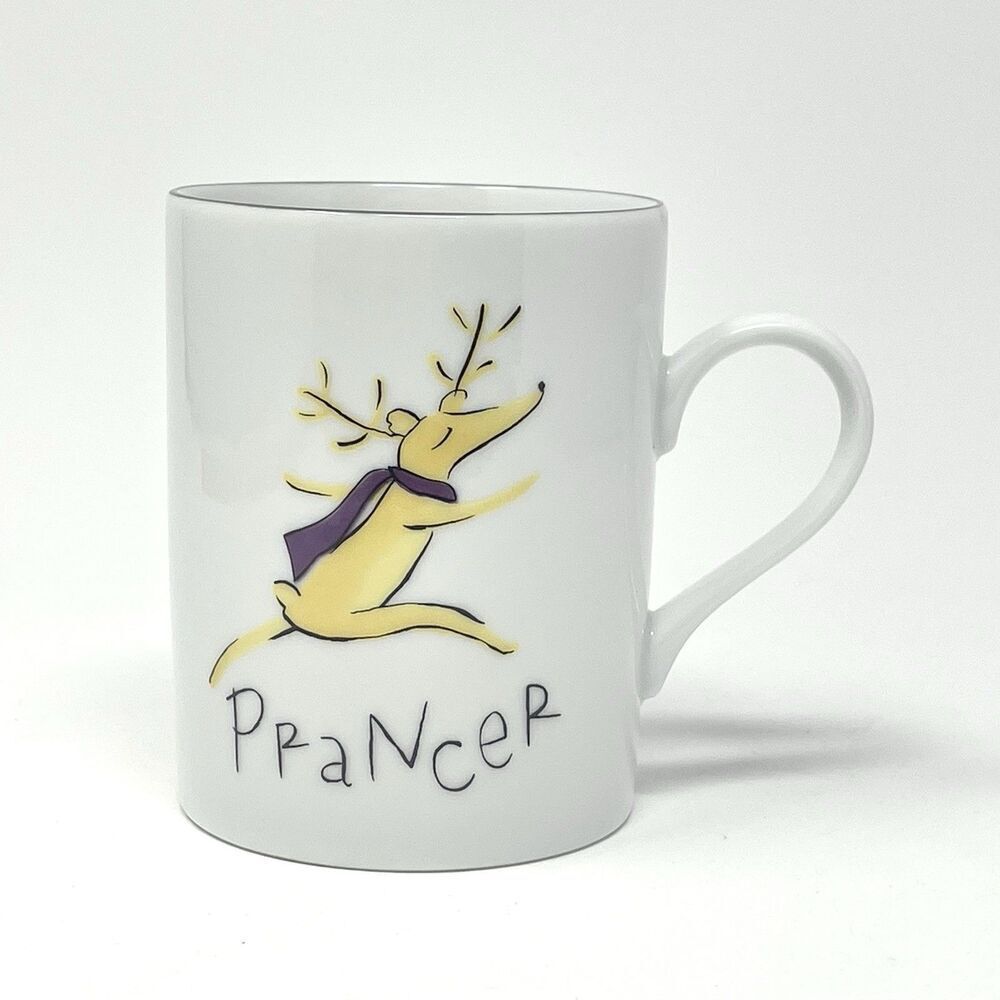 Pottery Barn Reindeer Prancer Christmas Coffee Cocoa Cup Mug 4” Replacement